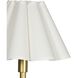 Polly 27.25 inch 60.00 watt Natural Brass Buffet Lamp Portable Light in White Scalloped Shade